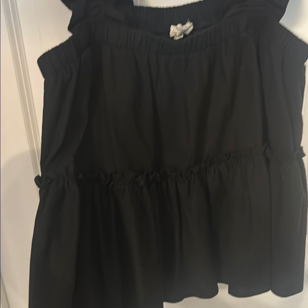 Black Ruffled Women's Top - Picture 5 of 7